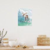 Gespecialiseerde feestdag in Cute Moose Poster (Keuken)