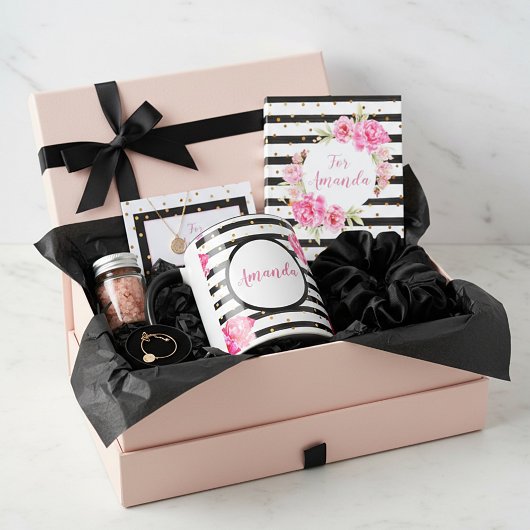 Gespecialiseerde girale rozen en strepen mok