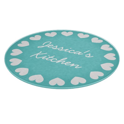 Gespecialiseerde glazen snijplank | Turquoise-hart (Hoek)