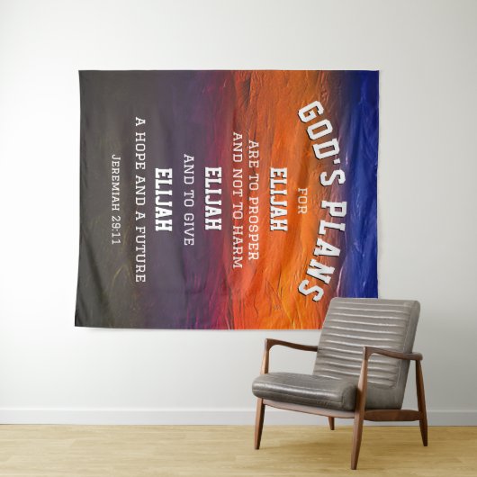 Gespecialiseerde GOD'S PLANS Jeremiah 29:11 Christ Wandkleed (In Situ (horizontaal))