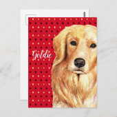 Gespecialiseerde Golden Retriever Waterverf Briefkaart (Voorkant / Achterkant)