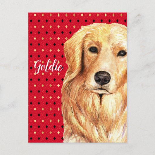 Gespecialiseerde Golden Retriever Waterverf Briefkaart (Voorkant)