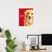 Gespecialiseerde Golden Retriever Waterverf Poster (Thuiskantoor)
