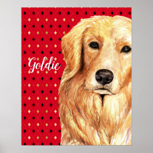 Gespecialiseerde Golden Retriever Waterverf Poster