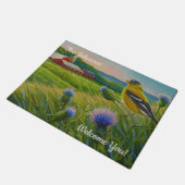 Gespecialiseerde Goldfinch Thistles Summer Boerder Deurmat (Schuin)