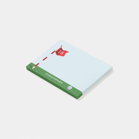 Gespecialiseerde Golf die Groene Post snijdt merkt Post-it® Notes (Schuin)