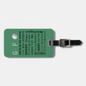 Gespecialiseerde GOLF-typografie Bagagelabel (Voorkant horizontaal)