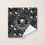Gespecialiseerde golfer, stijlvol golf logo bad handdoek (Wasdoekje)