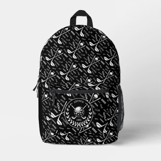 Gespecialiseerde golfer, stijlvol golf logo bedrukte rugzak (Voorkant)