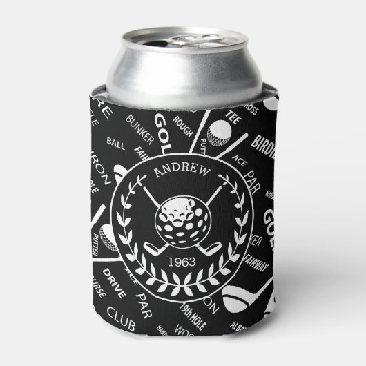 Gespecialiseerde golfer, stijlvol golf logo blikjeskoeler (Blikje Voorkant)