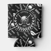 Gespecialiseerde golfer, stijlvol golf logo blikjeskoeler (Voorkant)