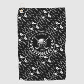 Gespecialiseerde golfer, stijlvol golf logo golfhanddoek (Voorkant)