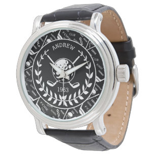 Gespecialiseerde golfer, stijlvol golf logo horloge