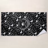 Gespecialiseerde golfer, stijlvol golf logo strandlaken (Voorkant)