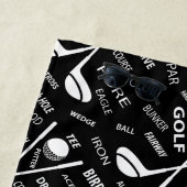 Gespecialiseerde golfer, stijlvol golf logo strandlaken (In situ)