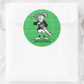 Gespecialiseerde golfgolfer voor cartoon ronde sticker (Tas)