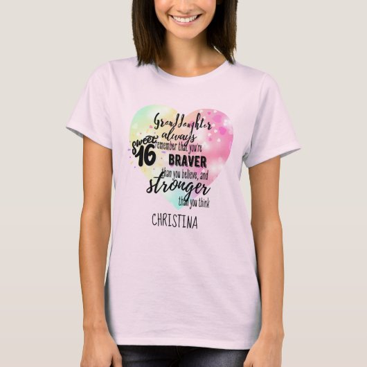 Gespecialiseerde GRANDAUGHTER-cadeautjes | Kute Qu T-shirt (Voorkant)