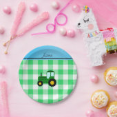 Gespecialiseerde groene controle groene tractoren papieren bordje (Feest)