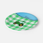 Gespecialiseerde groene controle groene tractoren papieren bordje (Gekanteld)