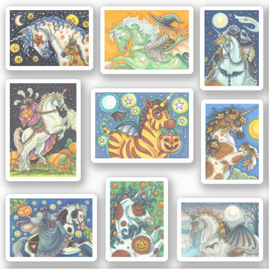 GESPECIALISEERDE HALLOWEEN HORSE EN UNICORN STICKER (Voorkant)