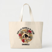 Gespecialiseerde JESUS IS DE REDEN VOOR Kerstmis Grote Tote Bag (Voorkant)