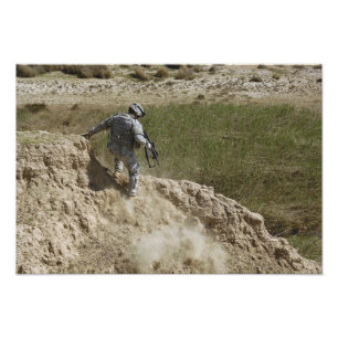 Gespecialiseerde klimmen naar beneden foto afdruk