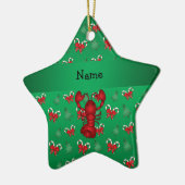 Gespecialiseerde naam kreeft groene snoepjes keramisch ornament (Links)