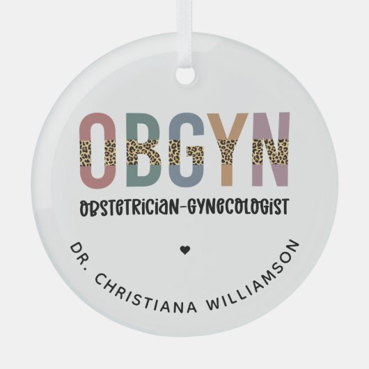 Gespecialiseerde OBGYN-verloskundige Gynaecoloog Glas Ornament (Voorkant)