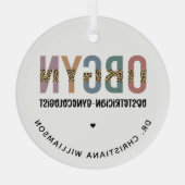 Gespecialiseerde OBGYN-verloskundige Gynaecoloog Glas Ornament (Achterkant)