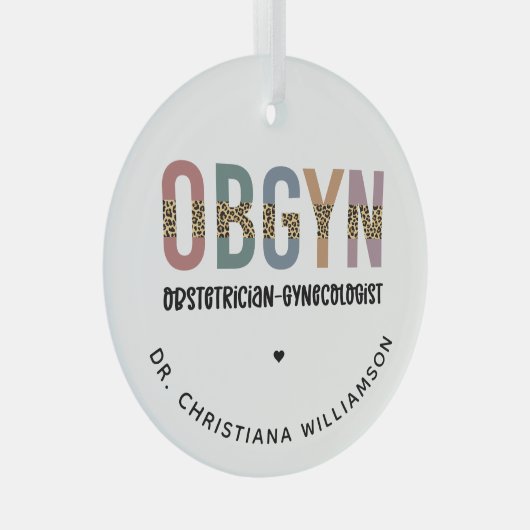Gespecialiseerde OBGYN-verloskundige Gynaecoloog Glas Ornament (Voorkant Rechts)