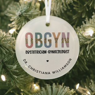 Gespecialiseerde OBGYN-verloskundige Gynaecoloog Glas Ornament