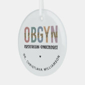 Gespecialiseerde OBGYN-verloskundige Gynaecoloog Glas Ornament (Voorkant links)