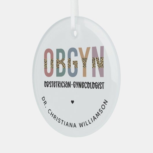 Gespecialiseerde OBGYN-verloskundige Gynaecoloog Glas Ornament (Voorkant links)