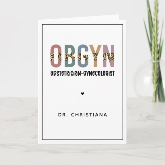 Gespecialiseerde OBGYN-verloskundige Gynaecoloog Kaart (Voorkant)