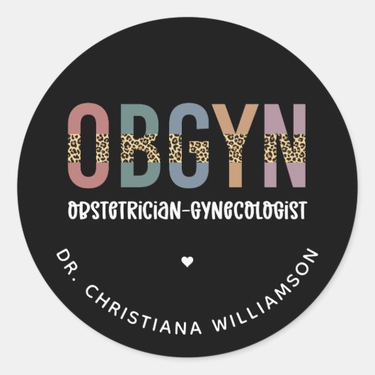 Gespecialiseerde OBGYN-verloskundige Gynaecoloog Ronde Sticker (Voorkant)