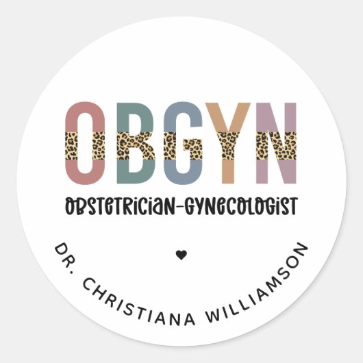 Gespecialiseerde OBGYN-verloskundige Gynaecoloog Ronde Sticker (Voorkant)