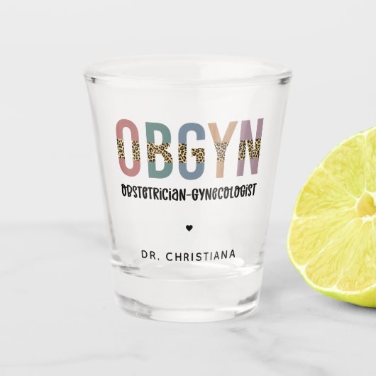 Gespecialiseerde OBGYN-verloskundige Gynaecoloog Shot Glas (Voorkant)