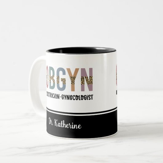 Gespecialiseerde OBGYN-verloskundige Gynaecoloog Tweekleurige Koffiemok (Voorkant links)