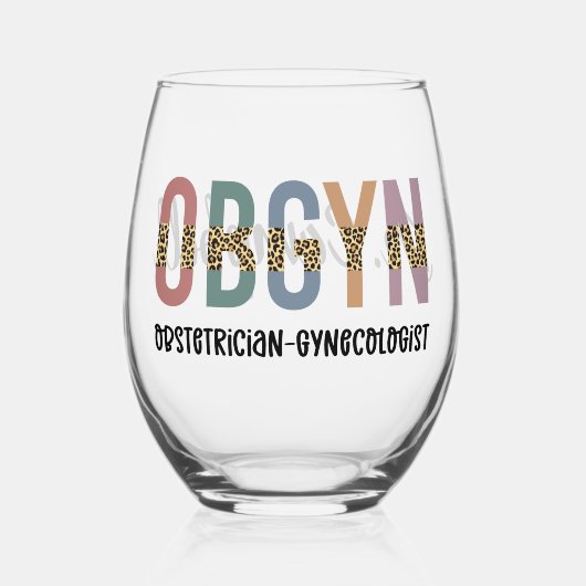 Gespecialiseerde OBGYN-verloskundige Gynaecoloog Wijnglas Zonder Voet (Voorkant)