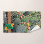 Gespecialiseerde Oranje monogram Prickly Pear Cact Bad Handdoek (Handdoek)