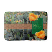 Gespecialiseerde Oranje monogram Prickly Pear Cact Badmat (Voorkant)