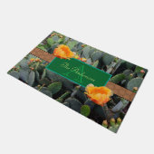 Gespecialiseerde Oranje monogram Prickly Pear Cact Deurmat (Schuin)