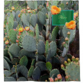 Gespecialiseerde Oranje monogram Prickly Pear Cact Douchegordijn (Voorkant)