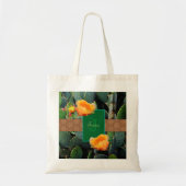 Gespecialiseerde Oranje monogram Prickly Pear Cact Tote Bag (Voorkant)