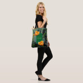 Gespecialiseerde Oranje monogram Prickly Pear Cact Tote Bag (Op model)