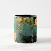Gespecialiseerde Oranje monogram Prickly Pear Cact Tweekleurige Koffiemok (Center)