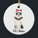 Gespecialiseerde randafhandeling van collie-kerami keramisch ornament<br><div class="desc">Maak de mooie lijst dit jaar met een gepersonaliseerde versiering van je favoriete kleine elf!</div>