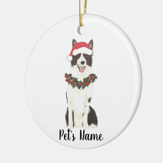 Gespecialiseerde randafhandeling van collie-kerami keramisch ornament (Links)
