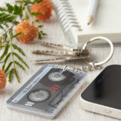 Gespecialiseerde retro-cassettemixtape sleutelhanger (Voorkant Rechts)