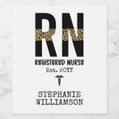 Gespecialiseerde RN geregistreerd verpleeggeld Afs Wijn Etiket (Enkel label)